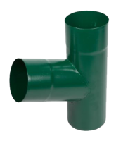 Тройник трубы, сталь, d-100 мм, зеленый, Aquasystem