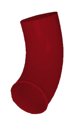 Детальное фото отвод трубы, сталь, d-100 мм, красный, aquasystem